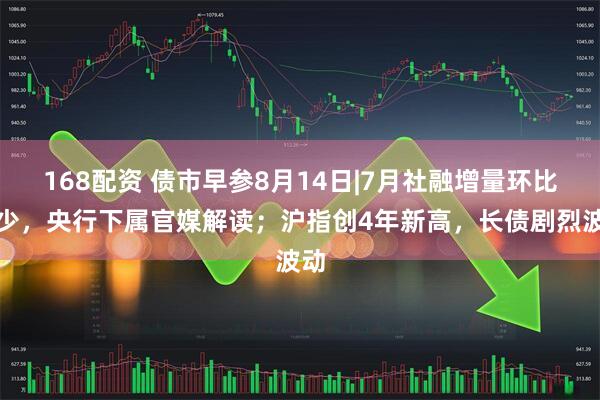 168配资 债市早参8月14日|7月社融增量环比减少，央行下属官媒解读；沪指创4年新高，长债剧烈波动